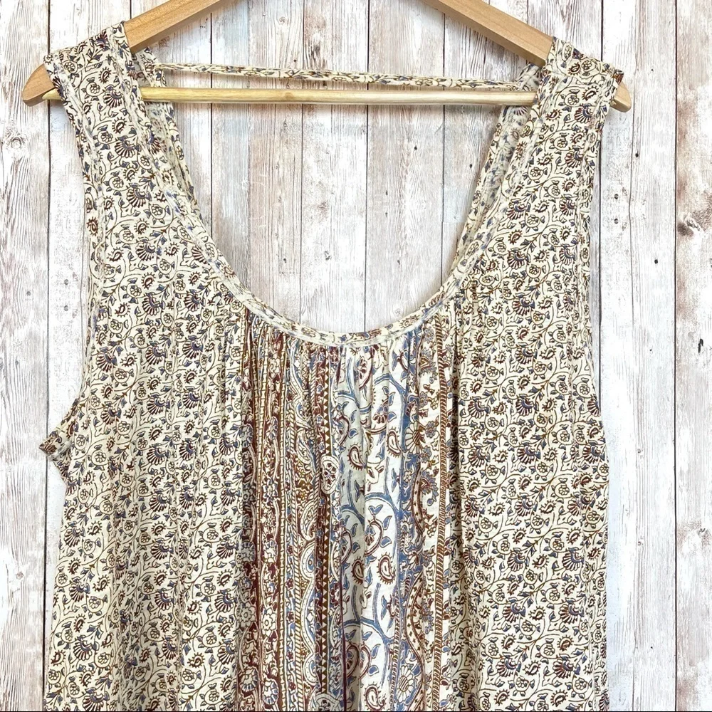 Free People Mess Around Tunic Sleeveless Neutral Combo Top Size Small Women